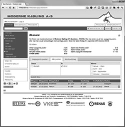 Skjermbilde av Økonomisiden med pdf-link til fakturaer til høyre på siden!